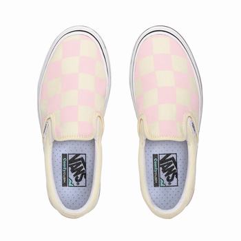 Damske Slip On Tenisky Vans Big Classics Checker Super ComfyCush Biele VA26XHTML